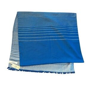 NWT Talbots Blue and Silver Scarf Wrap 40X75 inches